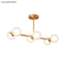 Modern brass white bubble island light kitchen chandelier