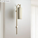 Modern brass & white wall sconce living room direct wired electric