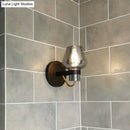 Modern bronze and brass smoke gray wall lamp porch light