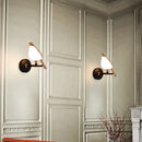 Modern bronze bird wall light pair – living room warm glass sconces