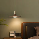 Modern bronze black walnut ufo pendant light dining room art lamp