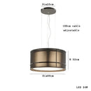 Modern bronze designer fabric ceiling pendant light for dining room