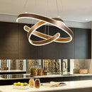 Modern bronze geometric ring pendant light fixture for dining room