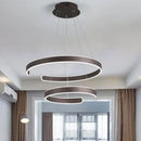Modern bronze geometric ring pendant light fixture for dining room