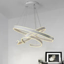 Modern bronze geometry circle rings led pendant light for living room