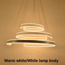 Modern bronze geometry circle rings led pendant light for living room