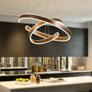 Modern bronze geometry circle rings led pendant light for living room