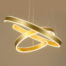 Modern bronze geometry circle rings led pendant light for living room