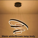 Modern bronze geometry circle rings led pendant light for living room