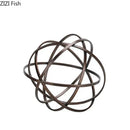 Modern bronze intertwined geometry sculpture marble base desk decoration office
