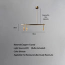 Modern bronze led crystal hanging lamp for living room