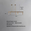 Modern bronze led crystal hanging lamp for living room