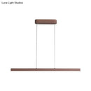 Modern bronze metal linear island pendant – kitchen warm white light