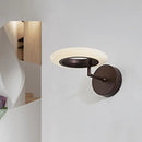 Modern bronze round led wall lamp bedroom frosted glass light 110v-120v