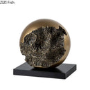 Modern bronze sphere sculpture desk ornament living room decor