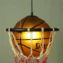 Modern brown basketball pendant lights kids room hoop decor