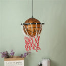 Modern brown basketball pendant lights kids room hoop decor