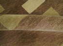 Modern Brown, Beige and Olive Geometrical Pattern Handloom 4x5.6 woo Area Rug