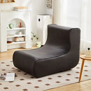 Modern brown & black faux leather cozy sofa chair living room