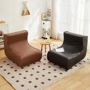 Modern brown & black faux leather cozy sofa chair living room