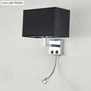 Modern brown & chrome bedroom spotlight wall lamp with reading light