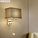 Modern brown & chrome bedroom spotlight wall lamp with reading light