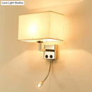 Modern brown & chrome bedroom spotlight wall lamp with reading light