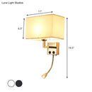 Modern brown & chrome bedroom spotlight wall lamp with reading light