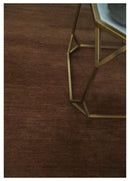Modern Brown Geometrical Pattern Handloom 4x6 wool and Art silk Area Rug