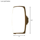 Modern brown rectangular led wall light – bedroom fixture height 8.5in