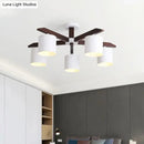 Modern brown & white ceiling mount chandelier living room light