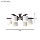 Modern brown & white ceiling mount chandelier living room light