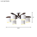 Modern brown & white ceiling mount chandelier living room light
