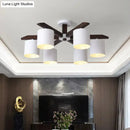 Modern brown & white ceiling mount chandelier living room light
