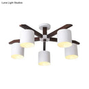 Modern brown & white ceiling mount chandelier living room light