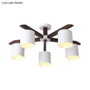 Modern brown & white ceiling mount chandelier living room light