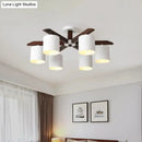 Modern brown & white ceiling mount chandelier living room light