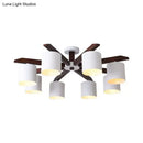 Modern brown & white ceiling mount chandelier living room light