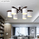 Modern brown & white ceiling mount chandelier living room light