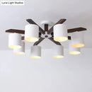 Modern brown & white ceiling mount chandelier living room light