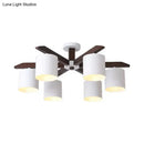 Modern brown & white ceiling mount chandelier living room light