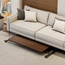 Modern brown wood adjustable coffee table living room caster wheels