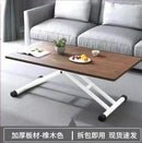 Modern brown wood adjustable coffee table living room caster wheels