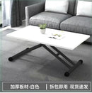 Modern brown wood adjustable coffee table living room caster wheels