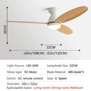 Modern brown wooden ceiling fan with remote control bedroom light