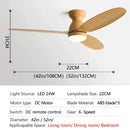 Modern brown wooden ceiling fan with remote control bedroom light