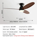Modern brown wooden ceiling fan with remote control bedroom light