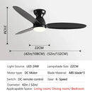 Modern brown wooden ceiling fan with remote control bedroom light