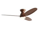 Modern brown wooden ceiling fan with remote control bedroom light