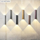 Modern brushed aluminum rectangular wall sconce bedroom ambient light